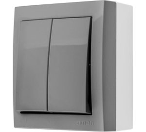 Simon Aquaclick kytkin Led-valolla, 10 Axe, 250 V, harmaa