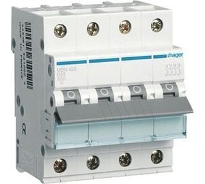 Hager Mcb Circuit Breaker 4p B20a Mbn420e
