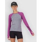 Mons Royale Bella Merino Kerrastopaita purple bolt / grey heather Naiset