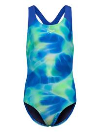 Speedo Print Splashback One Piece - Blue - 176