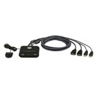 ATEN 2-porttinen USB FHD HDMI Kabel KVM-kytkin - 1920 x 1200 pikseliä - Full HD - 1 518 W - Schwarz () - CS22HF-AT