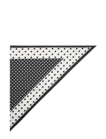 Mango Satin Check-Print Scarf - Black - ONE SIZE