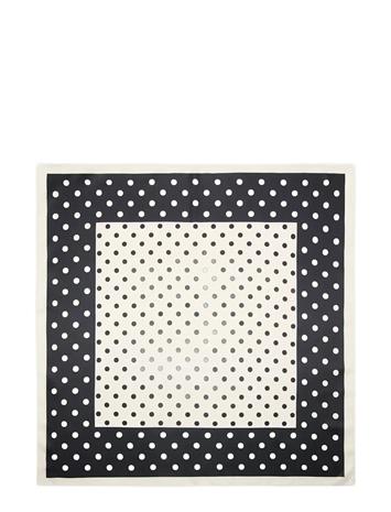 Mango Satin Check-Print Scarf - Black - ONE SIZE