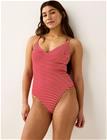 Lindex Crinkled Swimsuit - Red - L