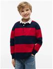 Tommy Hilfiger Slub Rugby Stripe Polo Ls - Red - 176