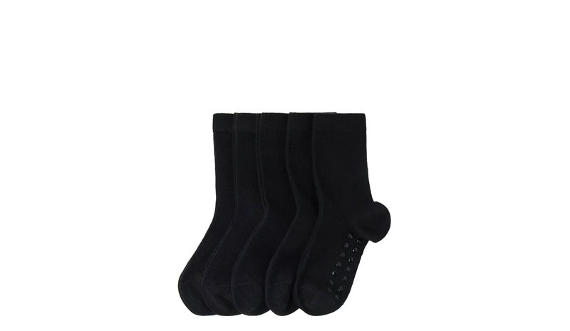 Lindex Sock 5 P Sb Solid Antislip - Black - 25/27