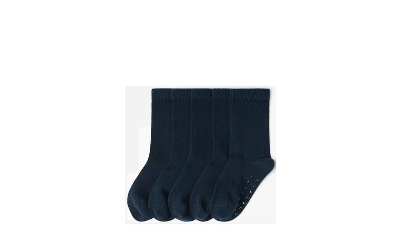 Lindex Sock 5 P Sb Solid Antislip - Black - 25/27