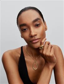 Pandora Organically Shaped Stone-Set Statement Pendant - Gold - 90 CM