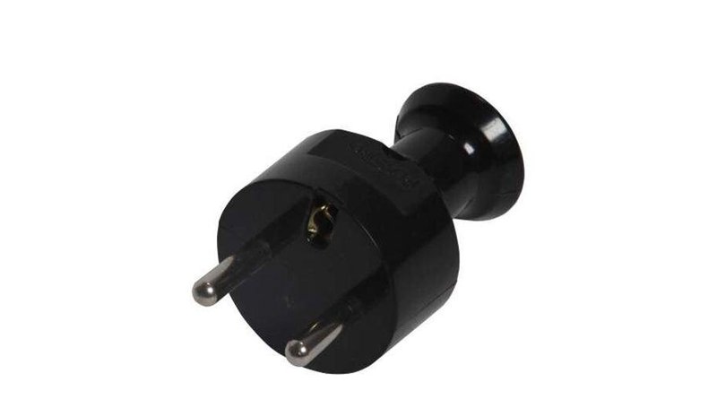 Musta suora pistoke 16a 250v, purettu Wt-21/czarny