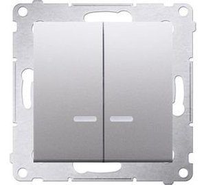 Kytkin Led-valolla Simon 54, hopea matta, Ip44
