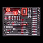 Milwaukee 4932500756 Hylsy- ja räikkäsarja Â¼â€³ ja â…œâ€³, 153-osainen HUOM: Työkalukärry ei sisälly.