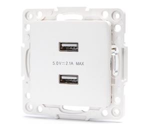 Aigostar - kehyksetön USB-virtapistorasia 2x USB-A valkoinen