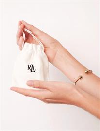 Lauren Ralph Lauren Br Logo Bangle - Gld/Jet - Multi/patterned - ONE SIZE 6.35 cm
