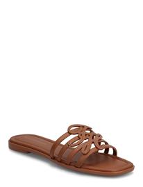 Tommy Hilfiger Th Script Flat Mule Lth - Brown - 41