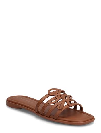 Tommy Hilfiger Th Script Flat Mule Lth - Brown - 41