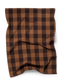 Midnatt Tea Towel Checked Brown - Brown - 50X70