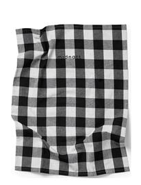 Midnatt Tea Towel Checked B/W - Black - 50X70