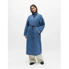 Object Objtrinna L/S Denim Trenchcoat Noos - Blue - 44