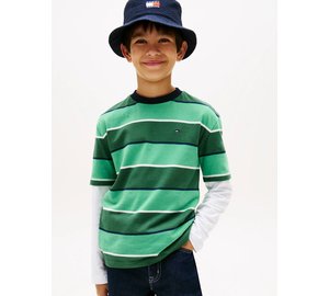 Tommy Hilfiger Rugby Stripe T-Shirt Ss - Green - 176