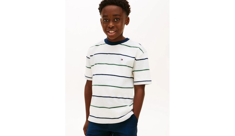 Tommy Hilfiger Rugby Stripe T-Shirt Ss - Green - 176