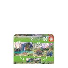 Educa Educa 2X100 Dino World - Multi/patterned - ONE SIZE