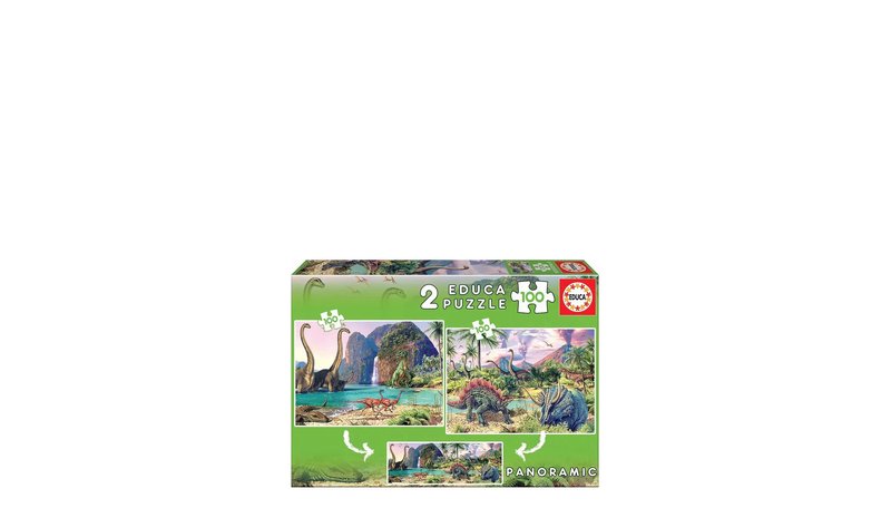 Educa Educa 2X100 Dino World - Multi/patterned - ONE SIZE – kuva 1/4