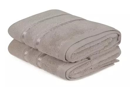 Käsipyyhesetti 2 kpl, 100% mikropuuvilla, 50x90 cm, konepestävä 40 C, kevyt ruskea, pehmeä ja imukykyinen