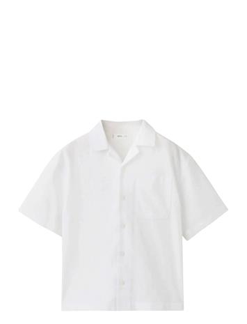 Mango Linen-Blend Short-Sleeve Shirt - White - 13-14