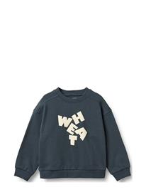 Wheat Sweatshirt L/S Lennon - Blue - 152