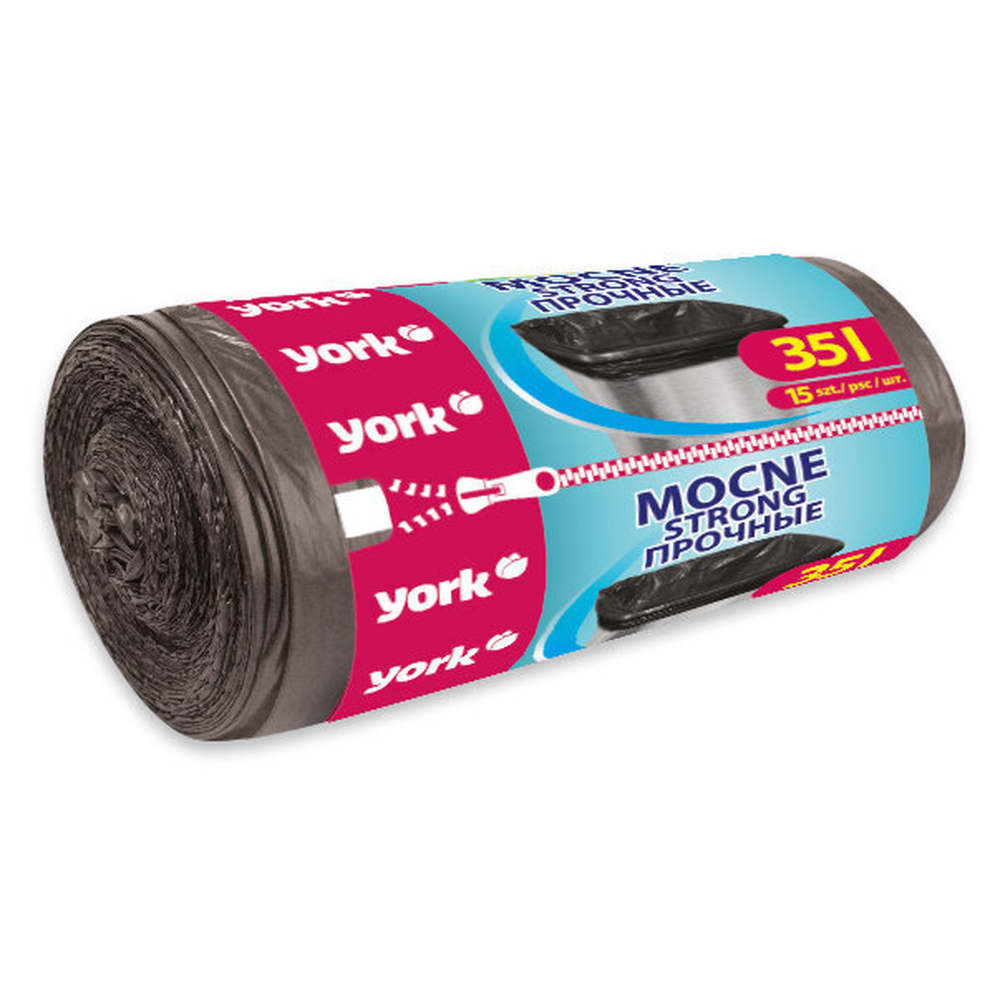 York roskapussit, 35 l, 15 kpl.