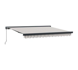 vidaXL Vetoutuva markiisi Vaaleanharmaa ja valkoinen 400 × 300 cm
