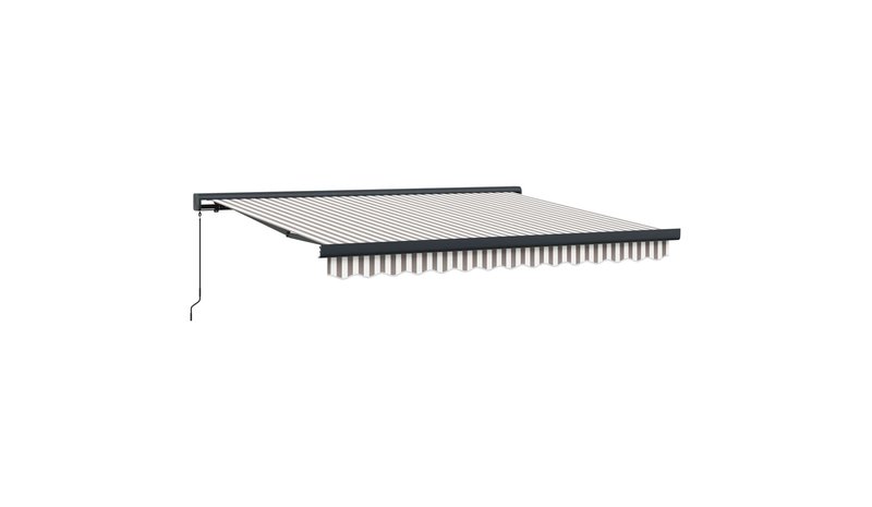 vidaXL Vetoutuva markiisi Vaaleanharmaa ja valkoinen 400 × 300 cm