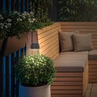 LED-maapiikkivalaisin RIFFLE MINI, antrasiitti Ø 9 cm, IP44, Lyhdyt ja ulkovalaisimet