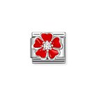 Nomination Composable Classic Symbols punainen kukka pala 330321/20