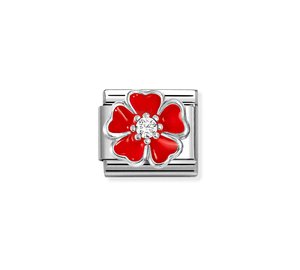 Nomination Composable Classic Symbols punainen kukka pala 330321/20