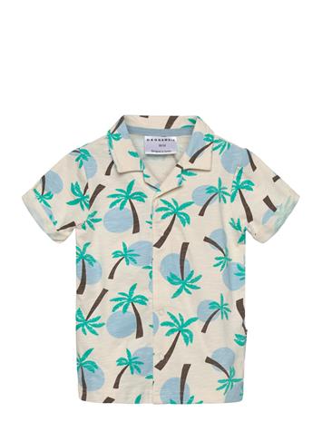 Geggamoja Shirt Palm Tree - Cream - 122/128