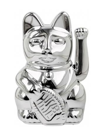 Donkey Vinkende Kat - Maneki-Neko - Shiny - Silver - Silver - H15CM