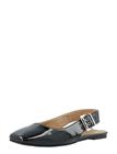Bianco Biarose Karré Flat Buckle Slingback Faux Leather - Black - 41
