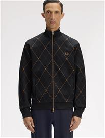 Fred Perry Argyle Track Jacket - Black - XXL
