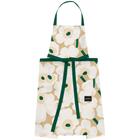 Marimekko Pieni Unikko -esiliina 85 × 84 cm, hiekka/valkoinen/heinä/smaragdi