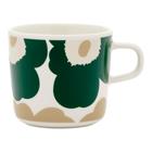Marimekko Oiva Unikko kahvikuppi 2 dl, vihreä/beige/hiekka