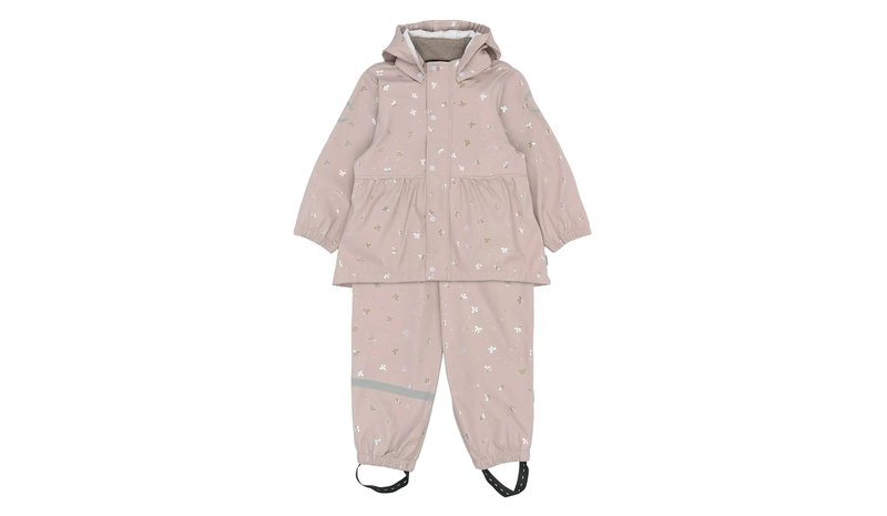 mikk-line Pu Glitter Rain Set W. Susp/104 - Pink - 98