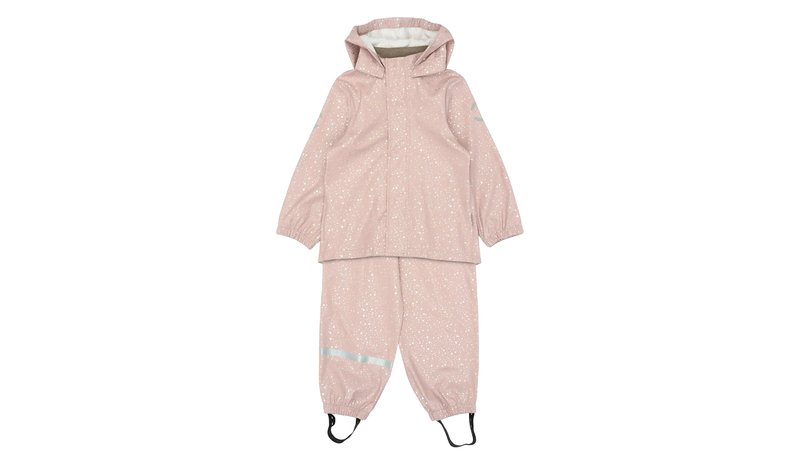 mikk-line Pu Glitter Rain Set W. Susp/104 - Pink - 98