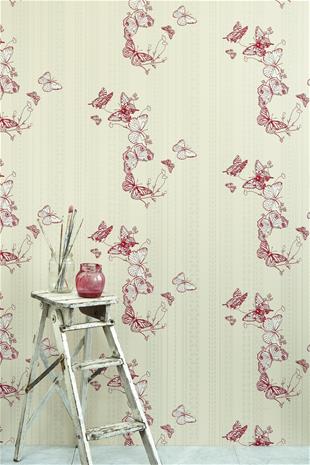 Bugs & Butterflies - Raspberry - BG0100301 Tapetti
