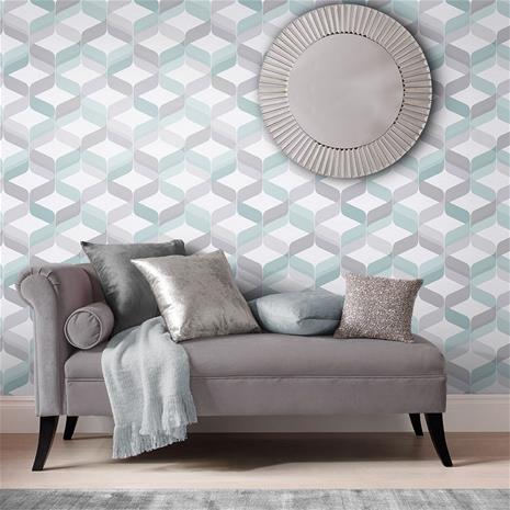 Retro Aqua - 104816 Tapetti – kuva 3/3