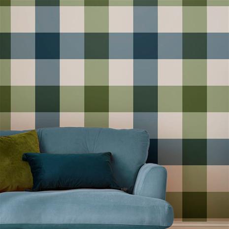 Jumbo Gingham Garden Greens - 118575 Tapetti