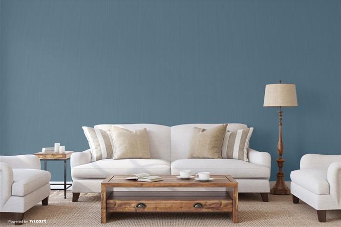 Navy Blue Linen Plain - SK30081 Tapetti