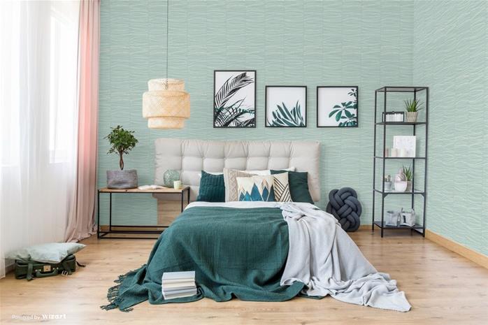 Aqau Wavy Lines - SK30092 Tapetti