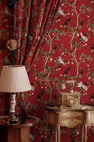 Birds Prosperity Ruby - B00120 Tapetti