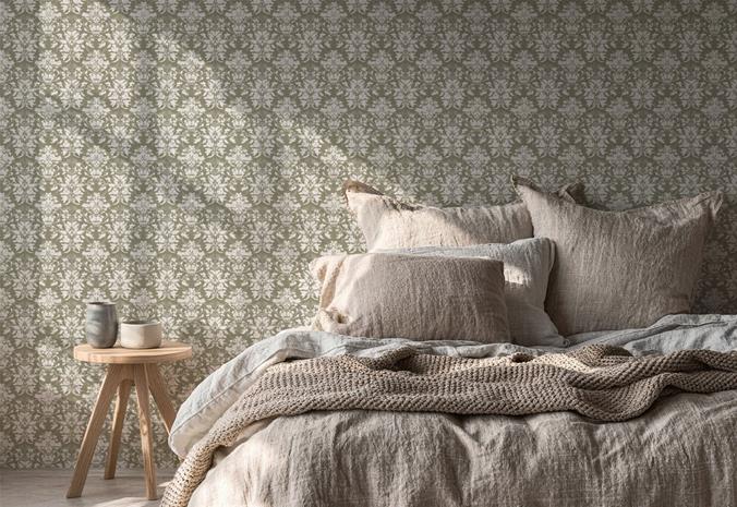 Petra Olive Green - 1000801-01 Tapetti